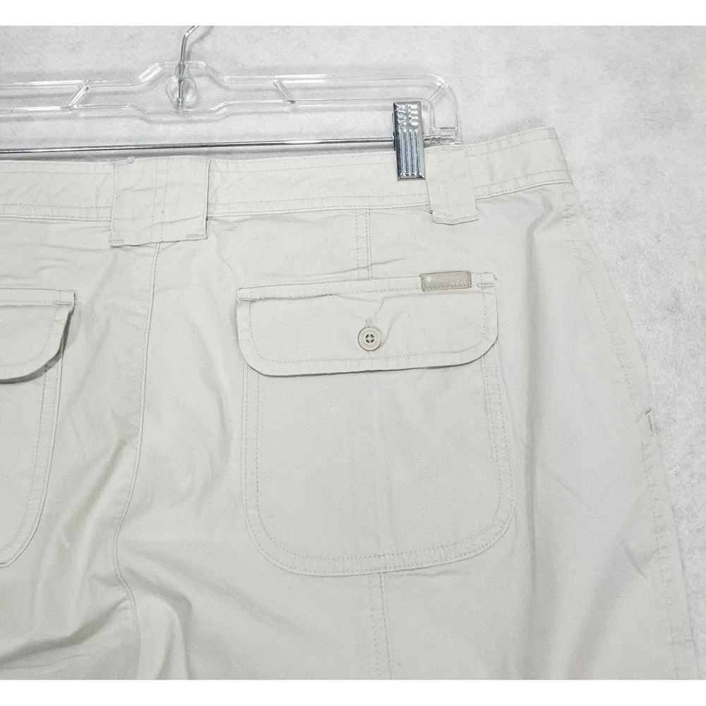 Columbia Cargo Shorts Womens 16 Bermuda Outdoor Stretch Beige XCO Khaki Hiking